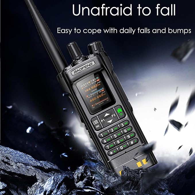 BAOFENG DM32 DMR 10W Long Range Walkie Talkie | Dual Band VHF/UHF | GPS & USB-C Rechargeable | Two Way Radio for Outdoor Hunting Emergency