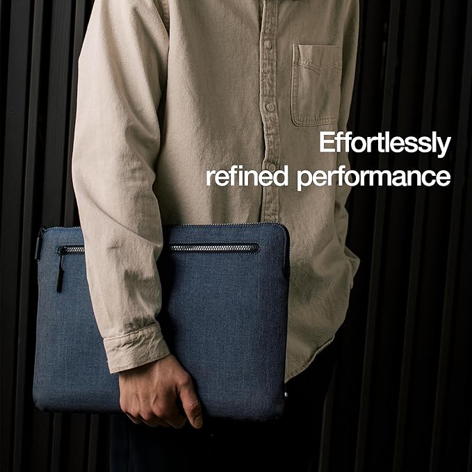 Incase Compact Laptop Sleeve with Woolenex - 14" MacBook/Laptop and iPad/Tablet Sleeve, Computer Case and Cover, Lightweight, Weather Resistant, with Slip Pocket for Accessories - Heather Navy