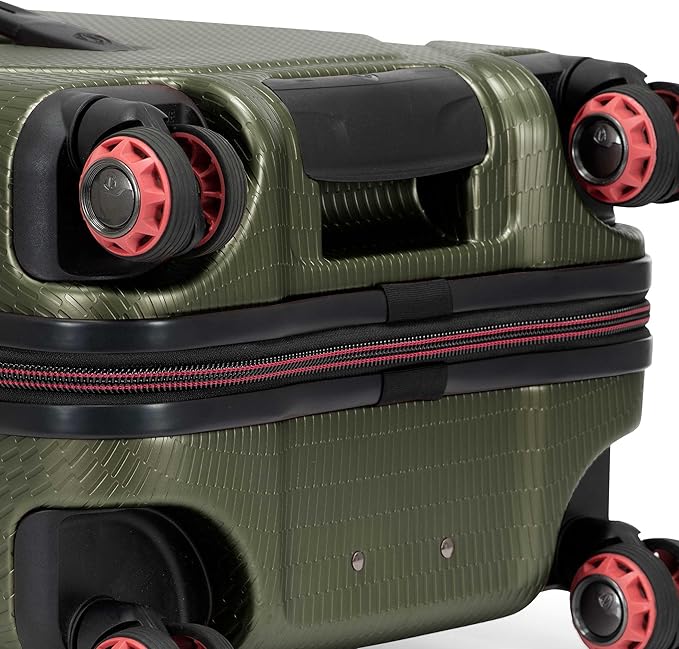 Traveler's Choice Maxporter II 22" Hardside Polycarbonate Spinner Carry-On Luggage, USB Port, TSA Lock, Dark Green