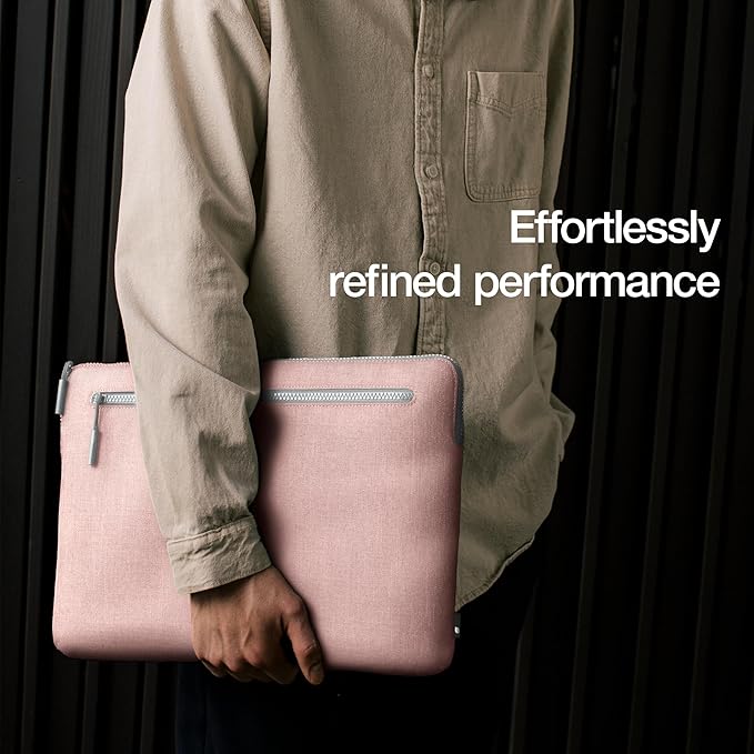 Incase Compact Laptop Sleeve with Woolenex - 14" MacBook/Laptop and iPad/Tablet Sleeve, Computer Case and Cover, Lightweight, Weather Resistant, with Slip Pocket for Accessories - Blush Pink