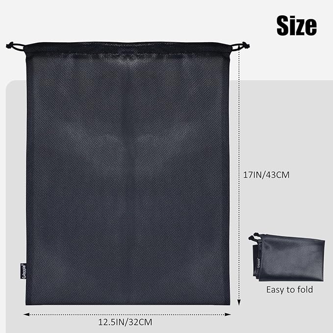 Gloppie Shoe Bags for Travel, (2-Pack) Shoe Storage Bag with Drawstring, Packing Organizer for Sneakers, Gym, Luggage, Closet, Weekender Overnight Travel Essentials, Grey