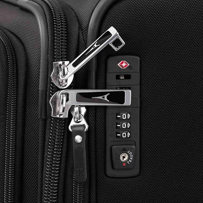 Travelpro Platinum Elite Softside Expandable Luggage, 8 Wheel Spinner Suitcase, TSA Lock, Men and Women (Shadow Black, 2-Piece Set (21/25))