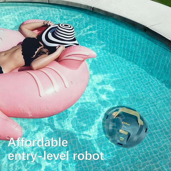 Upgrade Cordless Robotic Pool Vacuum for Above Ground Pool - Dual-Motor Automatic Pool Cleaner with 120Mins Runtime, Easy One-Button Operation for Flat In-Ground and Above Ground Pools