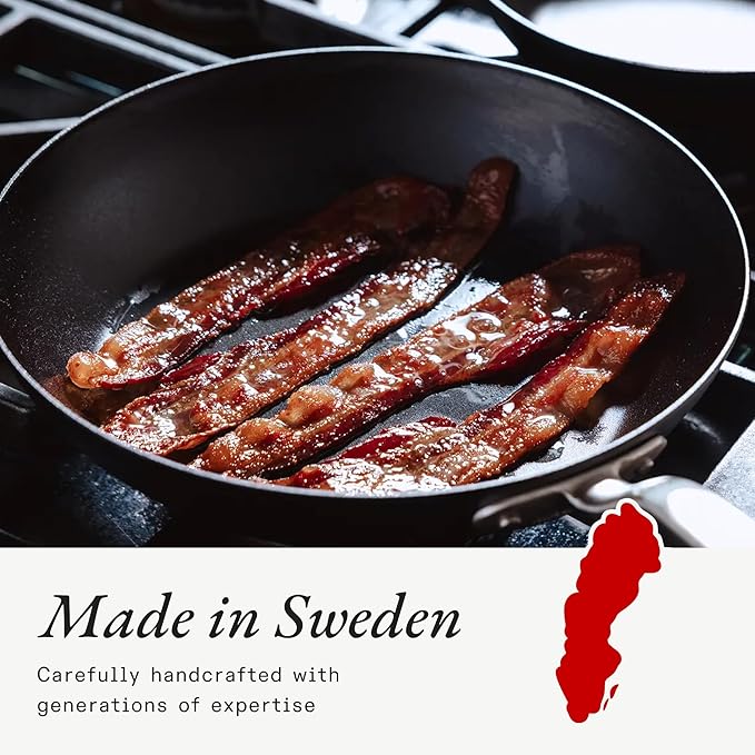 Made In Cookware - 3 Piece (Includes 8",10",12") Seasoned Blue Carbon Steel Frying Pan - (Like Cast Iron, but Better) - Professional Cookware - Crafted in Sweden - Induction Compatible