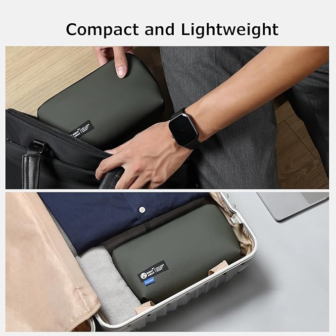 RIGHT AWAY Travel Tech Pouch,Waterproof Cord Case,Electronics Organizer Travel Case,Cable Organizer Storage Bag For Phone, Charger, Accessories(Dark Green)
