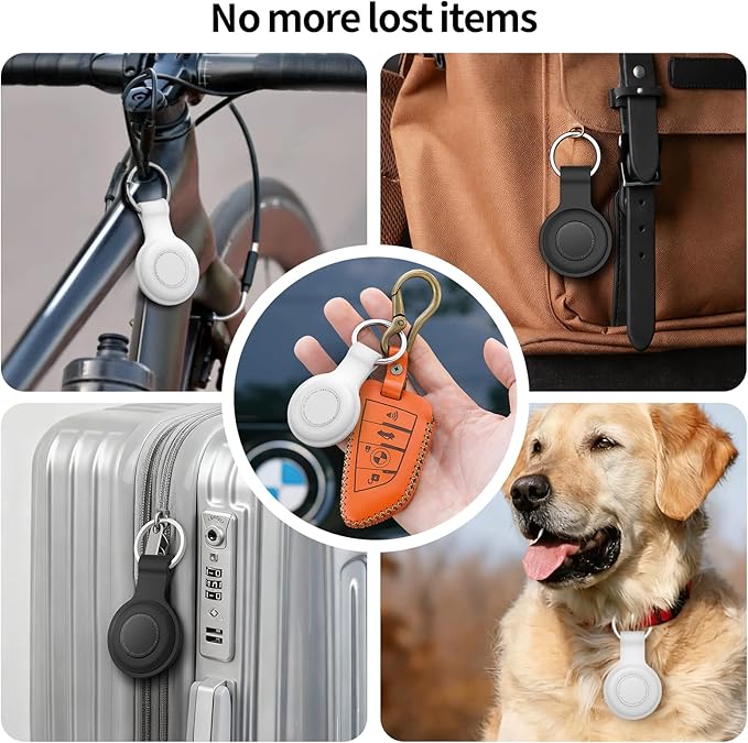 Air Tracker Tags 4 Pack, Bluetooth Smart Tag for Item Finder, Compatible with iOS Find My, Replaceable Battery & Long Battery Life, Item Locator for Keys, Luggage, Bags, Wallet with Key Chain
