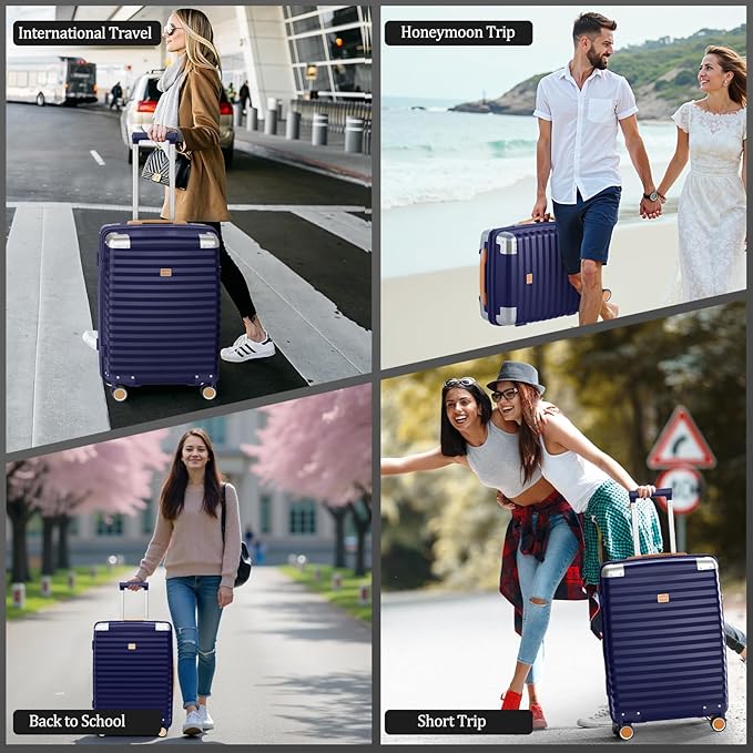 Joyway Carry On Luggage, 20 IN Suitcase Hardside Checked with TSA Lock (Blue, 20'')