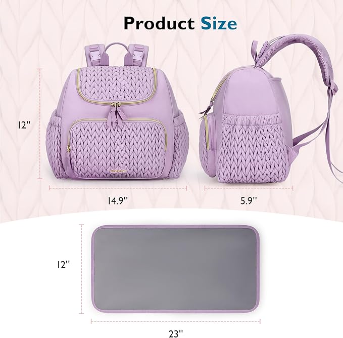 mommore Small Diaper Bag Diaper Backpack Stylish Toddler Baby Mini Maternity Bags Travel Backpacks with Insulated Pockets, Changing Pad, Stroller Straps