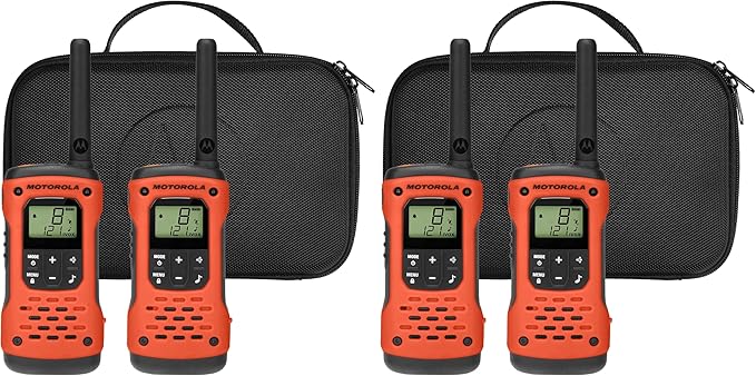Motorola Solutions Two-Way Radio, 35 Mile Range, 22 Channel | Waterproof | Rechargeable | Emergency Features | 4 Pack