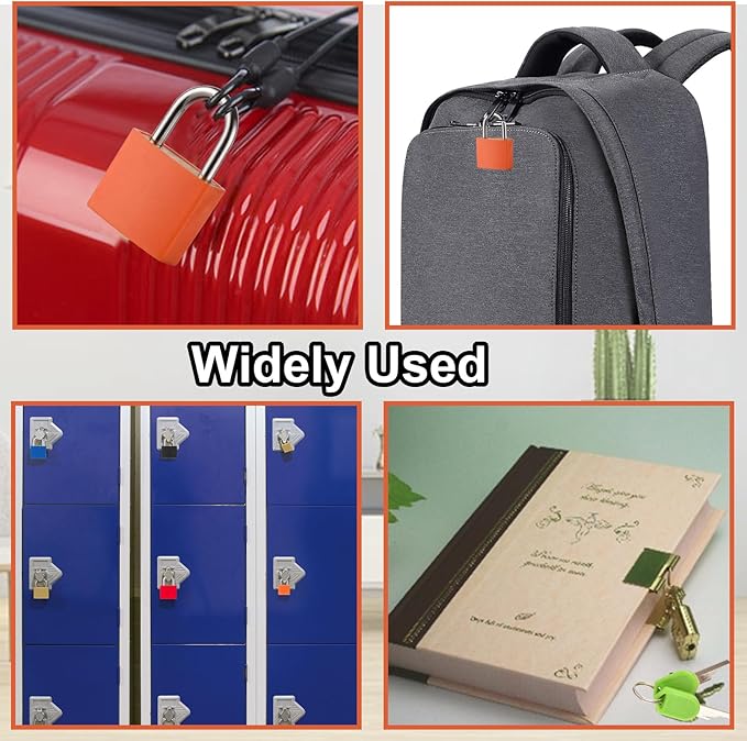 16 PCS Suitcase Locks with Keys,Small Luggage Padlocks Metal Padlock with Key,Multicolor Lock Luggage Locks Mini Keyed Padlock for Backpack Boxes Laptop Bag School Gym Locker,23 mm,8 Colors
