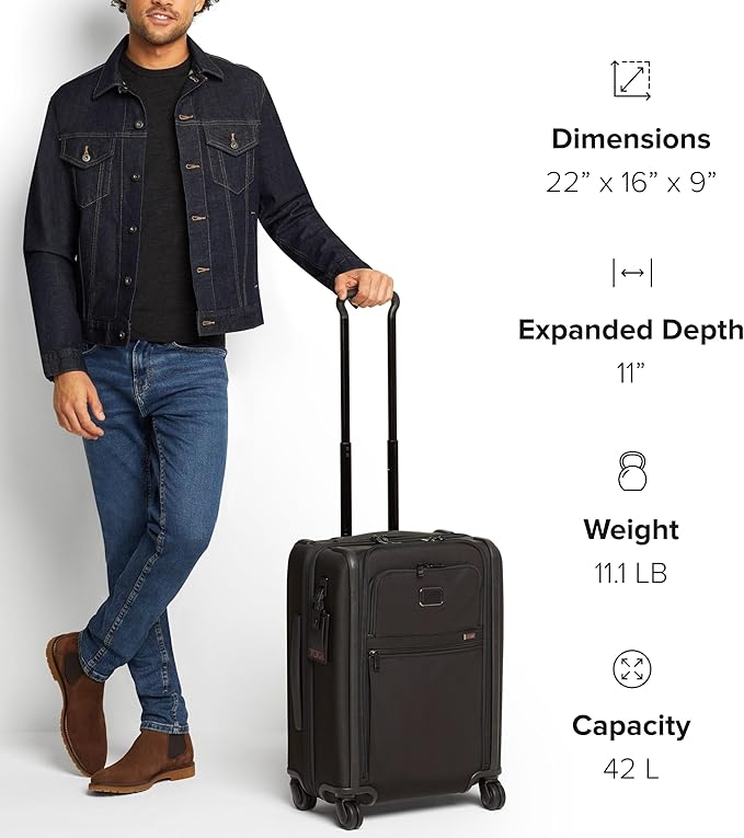 TUMI Men's Alpha Continental Dual Access 4 Wheel Carry On Suitcase