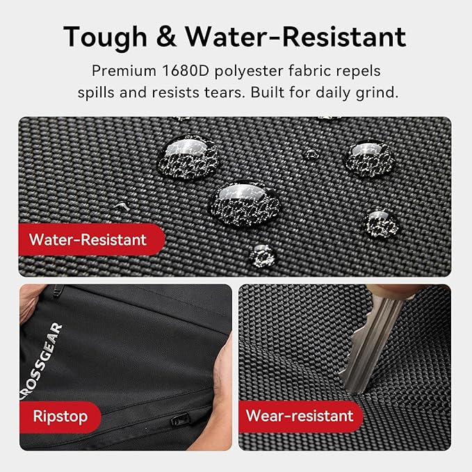CROSSGEAR Large Travel Backpack Waterproof Laptop Bag Airline Approved Business Office Work Computer Casual Daypacks TSA Lock Anti-Theft Bookbag with USB Port Fit 17.3 inch Laptops for Men Women