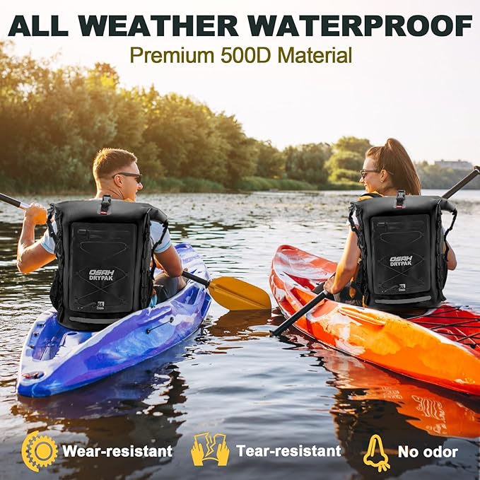 Waterproof Backpack Dry Bag 35L/55L/85Lā Heavy Duty Roll-Top Hiking Backpack for Travel, Kayaking, Boating, Camping, Rafting and Fishing