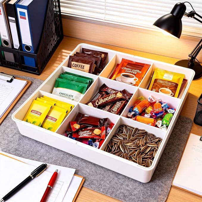 Expandable Desk Drawer Organizer, Acrylic Drawer Organizer Trays with 11 Adjustable Compartments 6 Removable Dividers Desk Accessories for Makeup Utensil Junk Office Kitchen Bathroom ( White, 2Pcs )