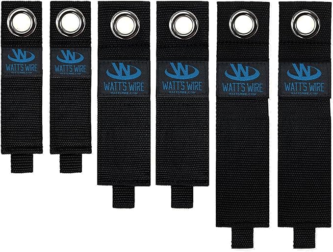 Heavy Duty Storage Straps - 6 Pack: 2 Medium, 2 Large, 2 XL - Extension Cord Ties - Storage Strap - by Watt's Wire