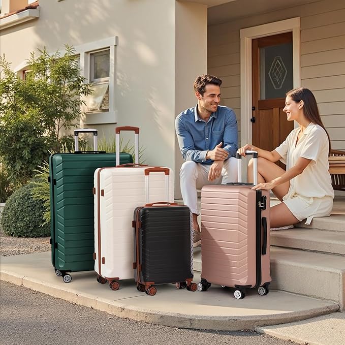 10 Piece Luggage Sets, 3 Piece Suitcase Set, 20 inch Carry on Luggage, 24 inch and 28 inch Checked Luggage with 7PC Packing Bags