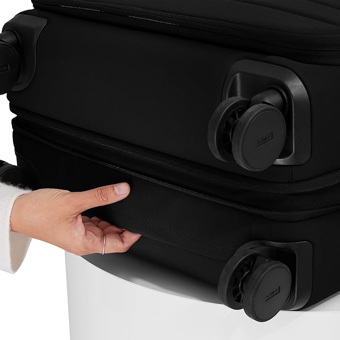 Away Softside Medium Checked Suitcase, 26 Inch Lightweight, Expandable Luggage For Men & Women, Durable Nylon Exterior, TSA Approved Lock, Ideal For Trips 1-2 Weeks, Jet Black
