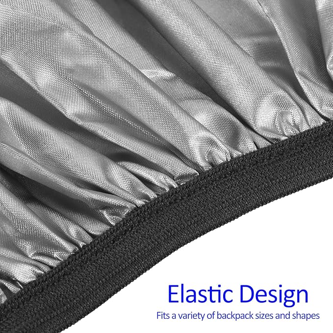 2 Pack Backpack Rain Cover - Waterproof Lightweight Cover with Vertical Reflective Strap, Apply to Cycling/Hiking/Mountain Climbing (40-50L, M, Orange)