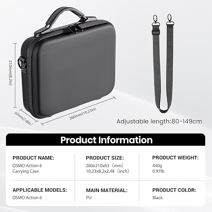 STARTRC PHOTO Action 6 Carrying Case for DJI Osmo Action 6 Camera Accessories Hard Shell Bag Travel Case