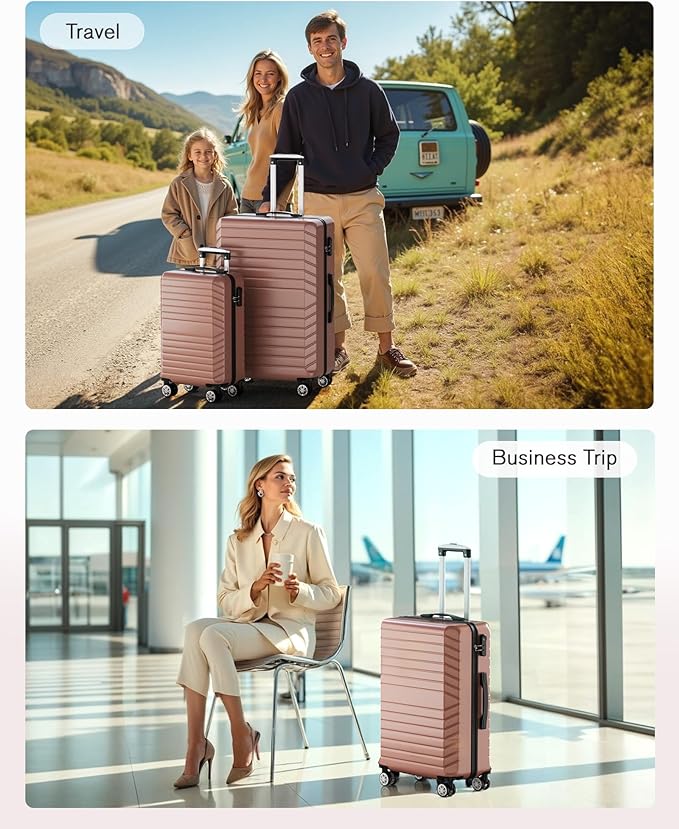 10 Piece Luggage Sets, 3 Piece Suitcase Set, 20 inch Carry on Luggage, 24 inch and 28 inch Checked Luggage with 7PC Packing Bags