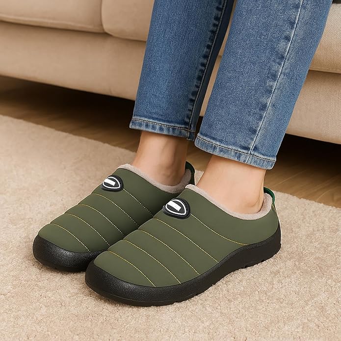 Mishansha Mens Womens House Slippers Warm Fur Lined Winter House Shoes Slip on Cozy Indoor Outdoor Slipper
