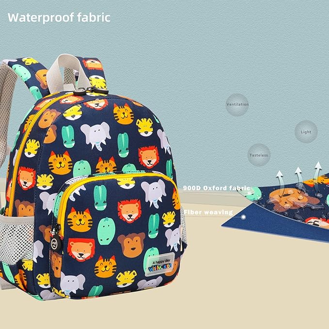 willikiva 3D Dinosaur Backpack Toddler Backpacks for Boys and Girls Kids Backpack Waterproof Preschool Safety Harness Leash (Grey)