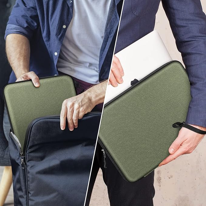 FINPAC Hard Laptop Sleeve Case for 15.3 inch MacBook Air M4 A3241 M3 A3114 M2 A2941 2025 2024, 16.2 inch MacBook Pro M4/M3/M2/M1 Pro/Max, Waterproof Case for Surface Laptop/Book, Olive