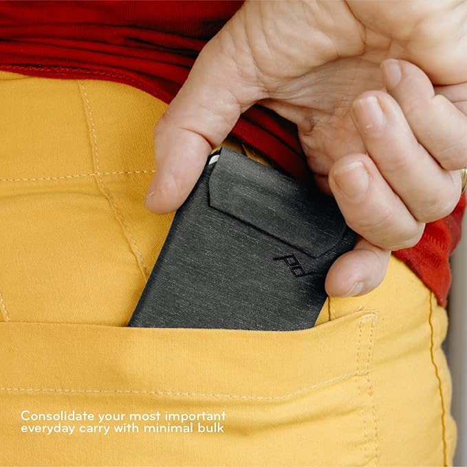 Peak Design Mobile Slim Wallet, Slim Profile, Weatherproof Nylon Fabric, Connects to Mobile Cases, MagSafe Compatible, for iPhone, Samsung and Google Pixel Phones