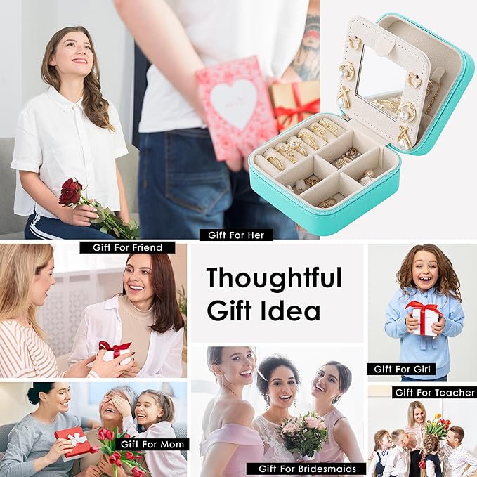 Birthday & Graduation Gifts for Her - Initial Jewelry Box & Travel Case Organizer for Women