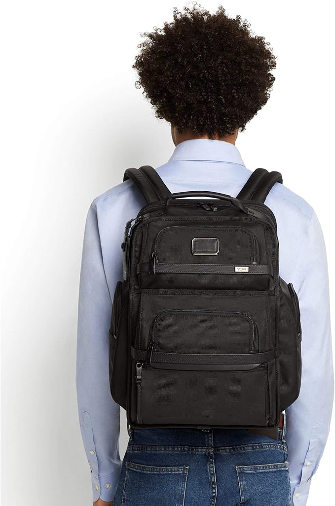TUMI - Alpha Brief Pack - Men's Laptop Backpack with Padded Adjustable Straps - Fit up to 15" Screen - 17.0" X 12.0" X 8.0" - Navy