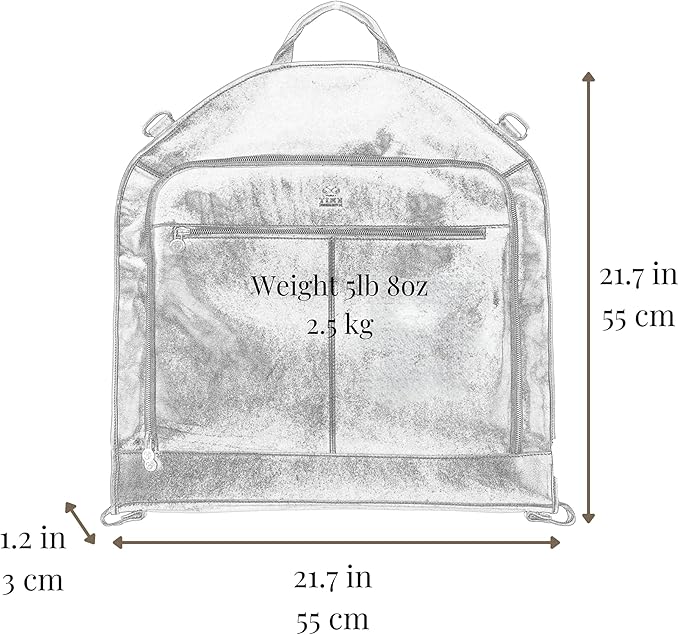 Leather Garment Bag Suit Carrier Slim Carry-on Garment Dress Protection Bag