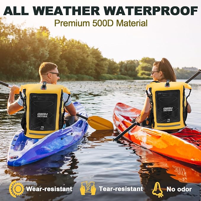 Waterproof Backpack Dry Bag 35L/55L/85L ā Heavy Duty Roll-Top Hiking Backpack for Travel, Kayaking, Boating, Camping, Rafting and Fishing