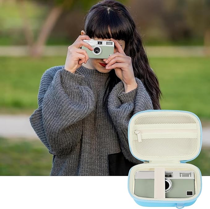 Leayjeen Digital Camera Case Compatible with KODAK EKTAR H35 H35N Half Frame Film Camera,Storage Holder Organizer for Kodak Ultra F9 M35 M38 Paper Shoot Camera-Bule (Case Only)