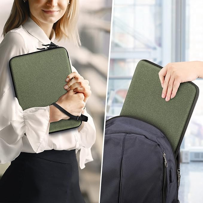 FINPAC Hard Laptop Sleeve Case for 13 inch MacBook Air M4 2025 A3240 M3 2024 A3113, 14 inch MacBook Pro M5/M4/M3/M2 A3434 A3401, 13" Air/Pro, Waterproof Case for Dell, Surface Laptop, HP, Acer, Olive