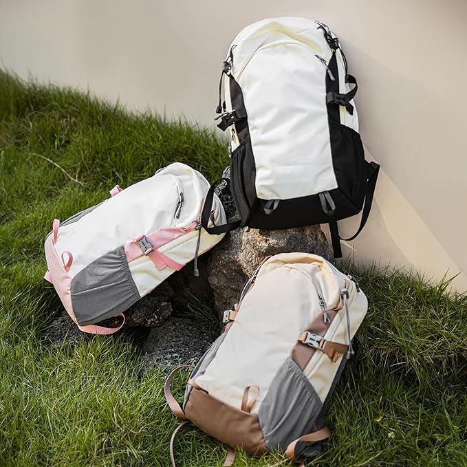 20L Small Khaki Hiking Backpack Daypack with Chest Strap for Men Women, Waterproof Outdoor Backpack with Padded Straps