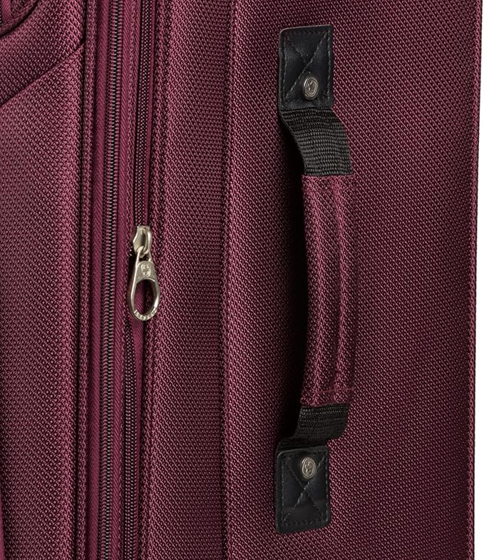 SwissGear Sion 3-Piece Set, Softside Expandable Luggage – 21 Inch Carry-On & 25 & 29 Inch Checked Suitcases with 360 Degree Wheels & Retractable Handles – Merlot
