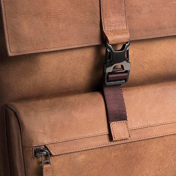 Leather Backpack for Men & Women, Classic Brown - Handcrafted Top Grain Leather vintage backpack with 17-Inch Laptop Sleeve - Lightweight, Stylish & Durable for Business, Travel, Work & Everyday Use