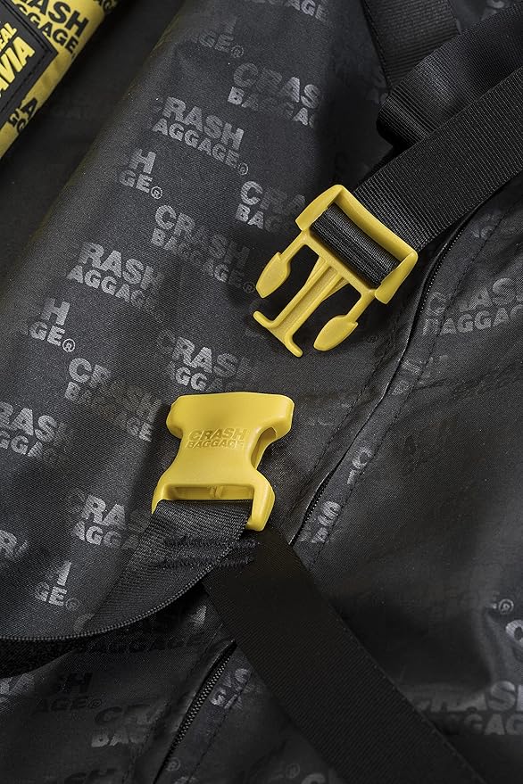 CRASH BAGGAGE Stripe Suitcase | Yellow | 100L | 100% Polycarbonate, TSA-Approved Lock, 360° Spinning Wheels