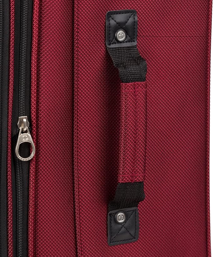 SwissGear Sion Softside Expandable Luggage – Large Checked Suitcase with 360 Degree Wheels & Retractable Handle – 29 Inch, Perfect for 7-9 Night Trips – Burgundy