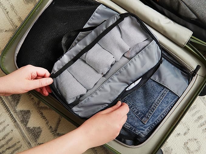 Covermates Packing Cube Set - Premium Polyester - Dual Zipper Pulls - Carrying Handle - Front Mesh Window - Travel Organization, Grey