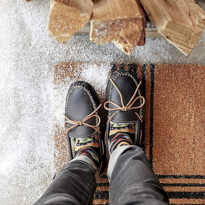 Minnetonka Men's Sheepskin-Lined Moose Slippers