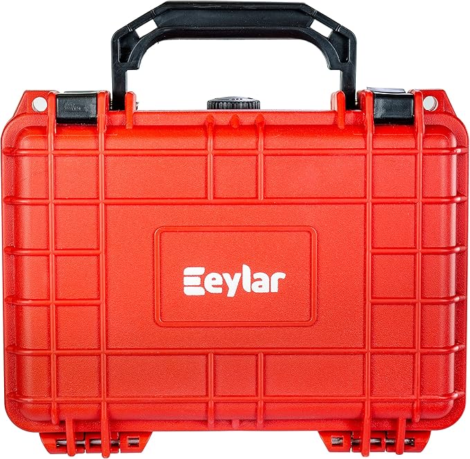 Eylar Protective Hard Case Water & Shock Proof w/Foam TSA Approved 8.12 inch 6.56 inch 3.56 inch (Red)
