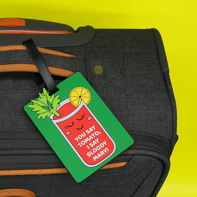 Funny Luggage Tag – Hilarious Travel ID Tag with Sarcastic Saying – Durable & Easy to Spot Suitcase Tag for Men, Women, Frequent Flyers, or Gag Gift for Travelers-Bloody Mary