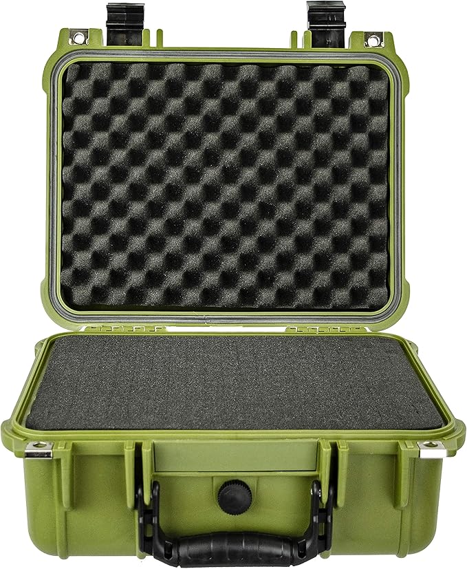 Eylar Protective Gear and Camera Hard Case Water & Shock Proof With Foam 13.37 inch 11.62 inch 6 inch OD Green (Green)
