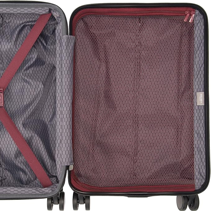 DELSEY PARIS Alexis Durable Luggage Set, Expandable & Lightweight 4-Wheel Spinners, Easy Grip handles for Smooth Journeys, TSA-Lock Incorporated, Men and Women, Black/Rose Gold, 2-Piece Set (21"/25")