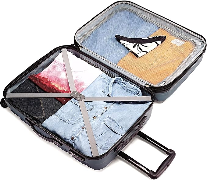 Samsonite Omni PC Hardside Expandable Luggage with Spinner Wheels, Navy, Carry-On 20-Inch