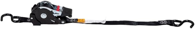 Mytee Products 4 Auto Retract NO-RATCHETING Ratchet Straps | 1" x 12' Retractable Ratchet Straps with Coated S Hook Tiedowns for Motorcycles, ATVs, Bikes: Tight & Secure Pickup Trailer Tie-Down