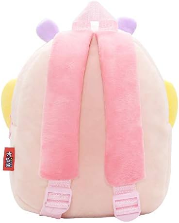 KISSOURBABY Cute Kids Toddler Backpack Plush Toy Backpack Snack Travel Bag Pre-School Bags for Girls 2-4Years(Butterfly)