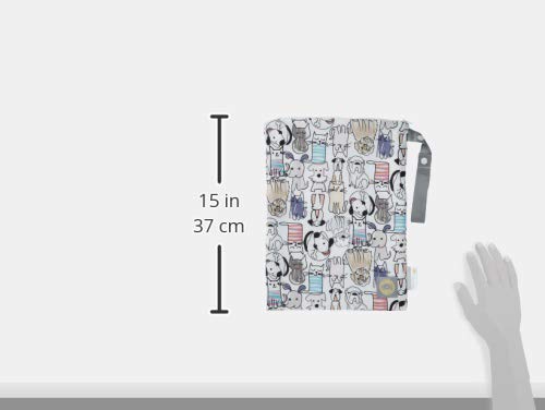 Itzy Ritzy Sealed Wet Bag with Handle – Wet Bag for Travel, Swimsuits, Cloth Diapers, Gym Clothes & Toiletries - Washable & Reusable with Water Resistant Lining - Measures 11” x 14” (Cats & Dogs)