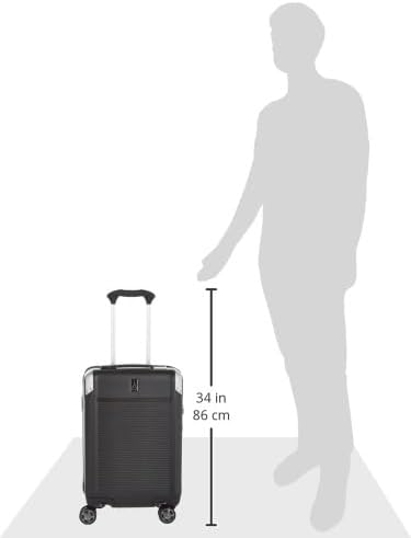 Travelpro Platinum Elite Hardside Expandable Checked Luggage, 8 Wheel Spinner, TSA Lock, Hard Shell Polycarbonate Suitcase, Shadow Black, Checked Medium 25-Inch